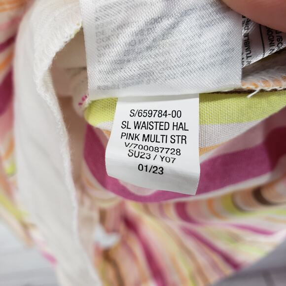 Old Navy New Women's Pink Striped Halter Pockets Romper Size Small - Picture 10 of 13